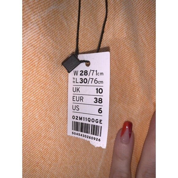 Topshop Orange Stone Washed Cropped Straight Leg Denim Mom Jeans Size 28 - Picture 8 of 8